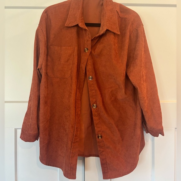 Rust Button-Up Women's Top - Picture 2 of 3